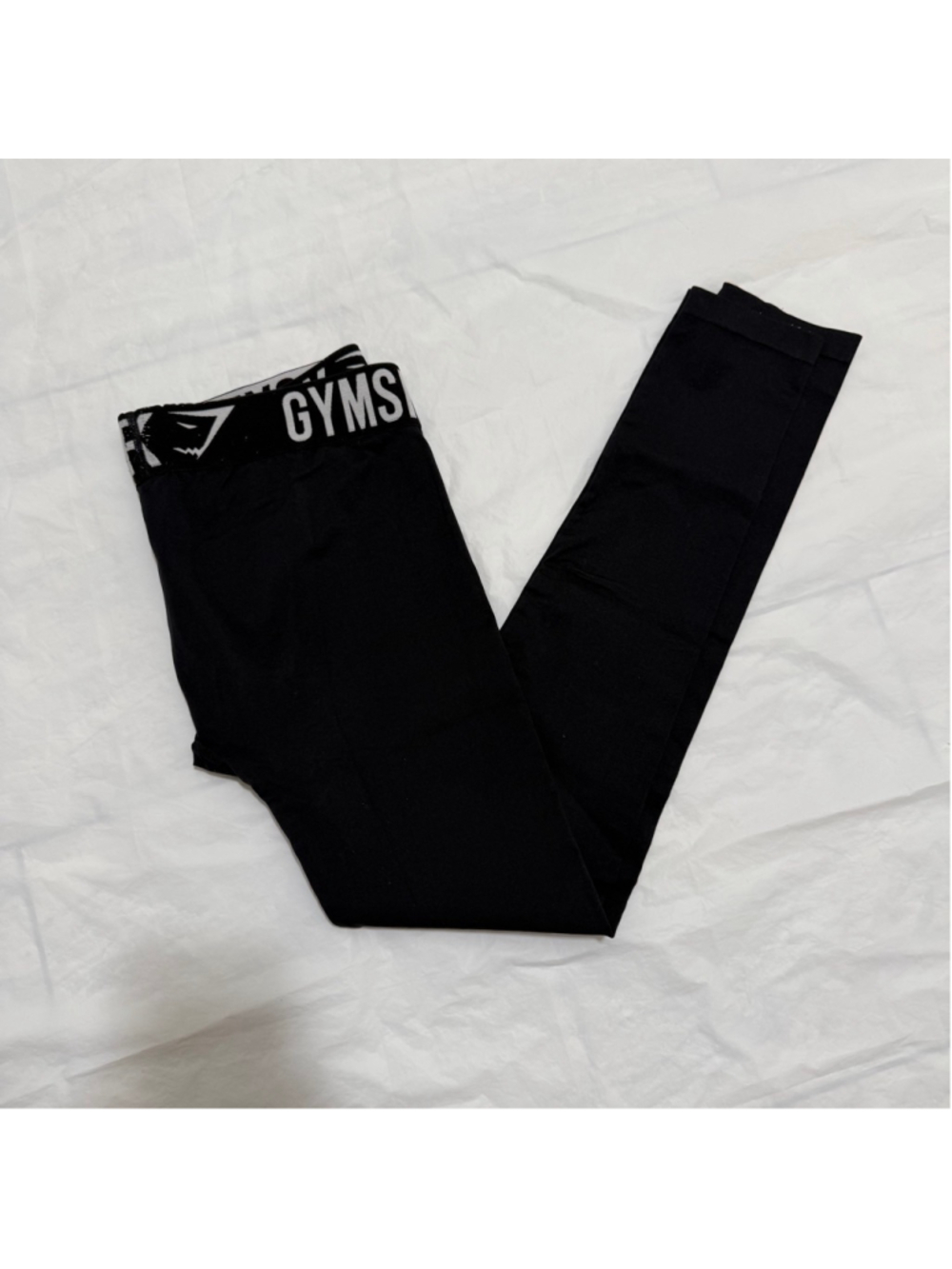 Gymshark Fit Black Seamless Leggings Logo Waistband Size Medium